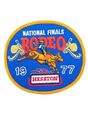 Vintage NFR Rodeo Patch 1977 National Finals Bull Rider Hesston Cowboy Western W